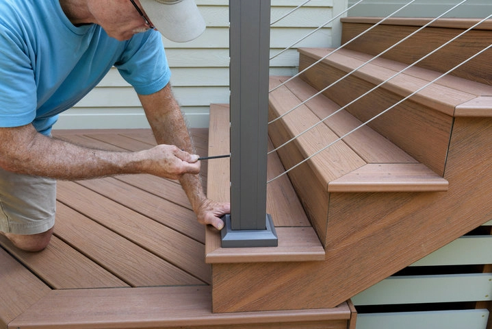 Deck stairs installation in Louisville KY improving backyard access and safety